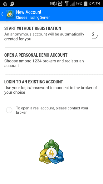 Metatrader 4 account registration